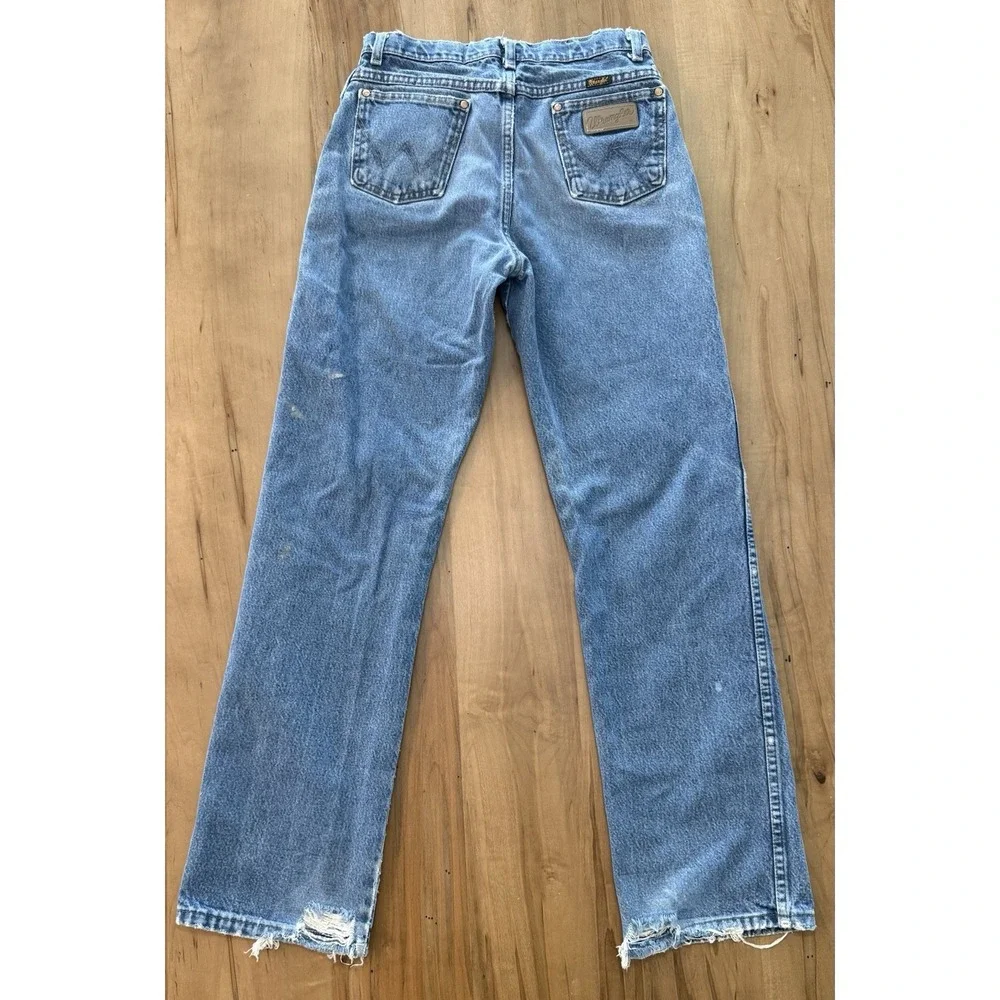 Wrangler 1013MWZ Slim Cowboy Cut Jeans Light Blue Distressed Farm Worn 28x30